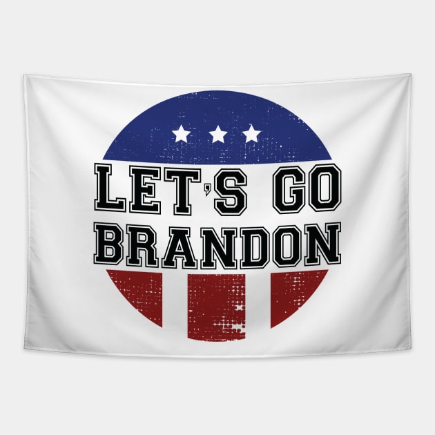 LGB Let’s Go Brandon Conservative US Flag Tapestry by Meryarts