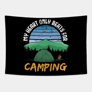 My heart only beats for camping Tapestry