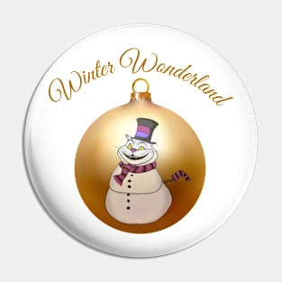 Cheshire Cat snowman Pin