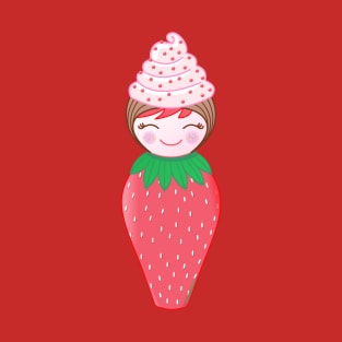 Kokeshi Strawberry Cupcake T-Shirt