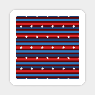 Red Blue Stripes Pattern, American Flag Color Magnet