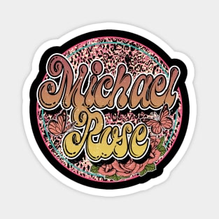 Graphic Proud Michael Name Flower Birthday 70s 80s 90s Vintage Styles Magnet