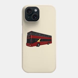 Double-decker bus cartoon illustration Phone Case