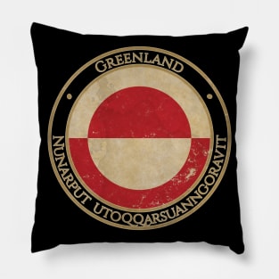 Vintage Greenland USA North America United States Flag Pillow