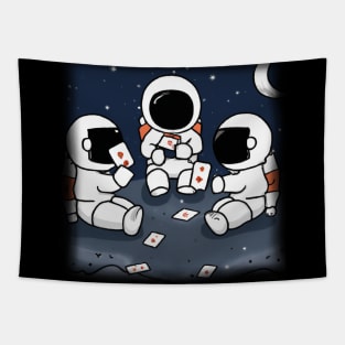 Astronaut Playing Cards In Space Tapestry