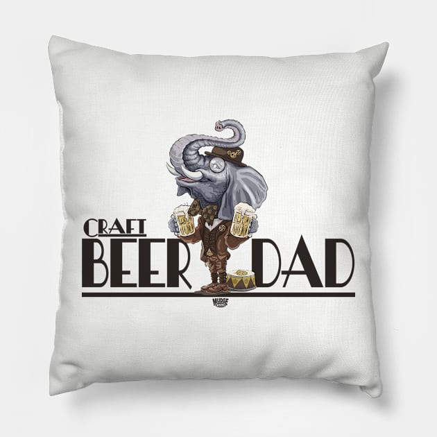 Craft Beer Elephant Dad Pillow by Mudge