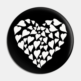 Heart Full of Love Hearts Valentines Day Modern Graphic Art Pin