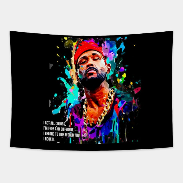 I Got all colors, I´m Free and different, Urban, black, freedom Tapestry by SleekBlends