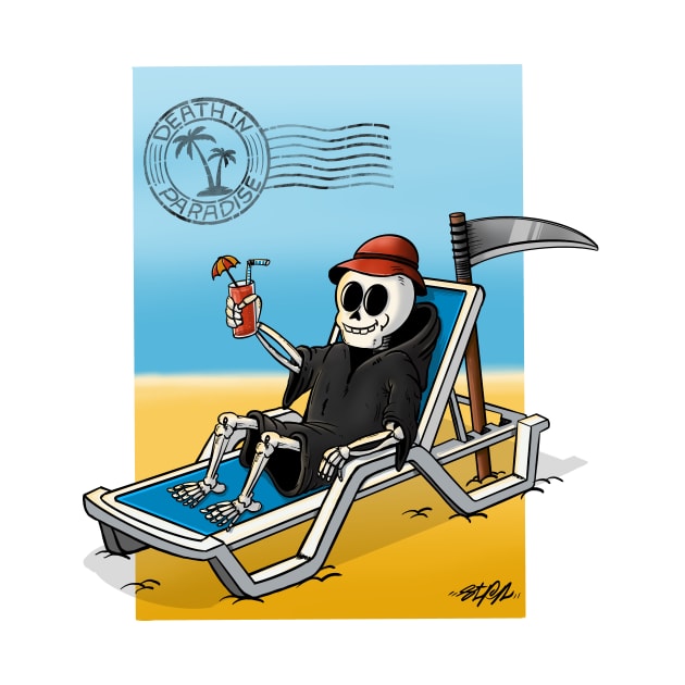 Death in Paradise - Grim Reaper on a break by madebystfn