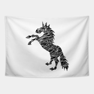 White Lines Unicorn Tapestry