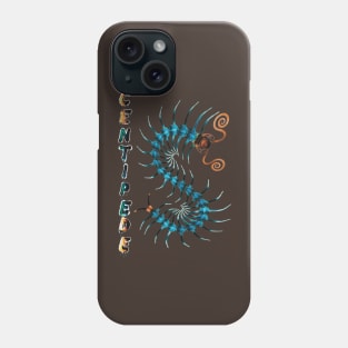 Orange & Blue Centipede with Spray Paint Phone Case