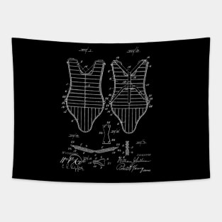 Baseball Armor Vintage Patent Drawing Tapestry