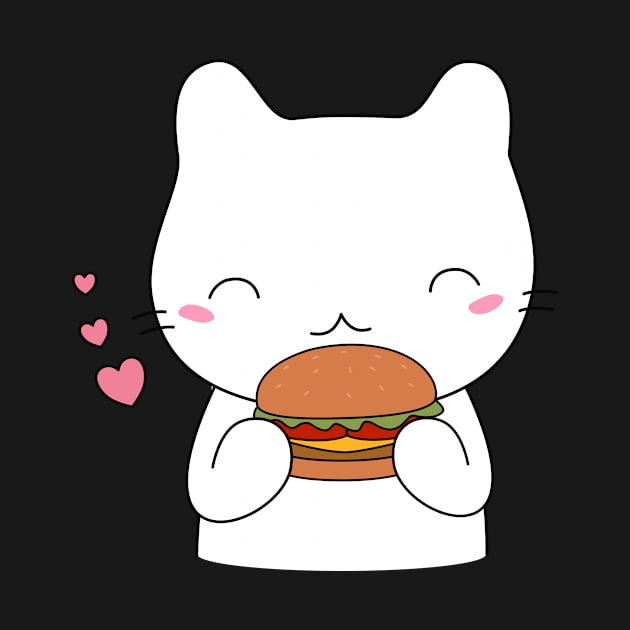 Cute cat on burger T-Shirt by happinessinatee