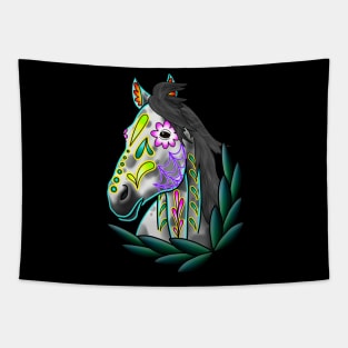 Day of the Dead Grey Appaloosa Sugar Skull Horse Tapestry