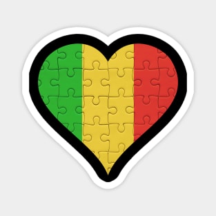 Malian Jigsaw Puzzle Heart Design - Gift for Malian With Mali Roots Magnet