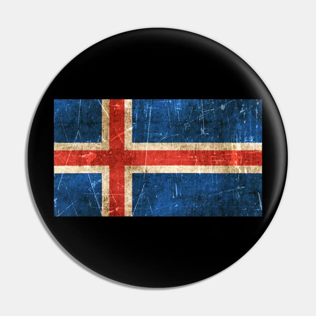 Vintage Aged and Scratched Icelandic Flag Pin by jeffbartels