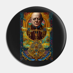 Aleister Crowley The Great Beast of Thelema painted in a Surrealist and Impressionist style Pin