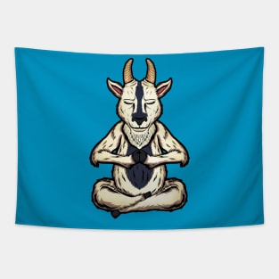 goat animal yoga cute and funny meditation namaste Tapestry