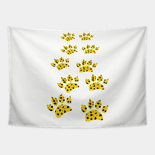 Cheetah Paw Track Tapestry by Braznyc