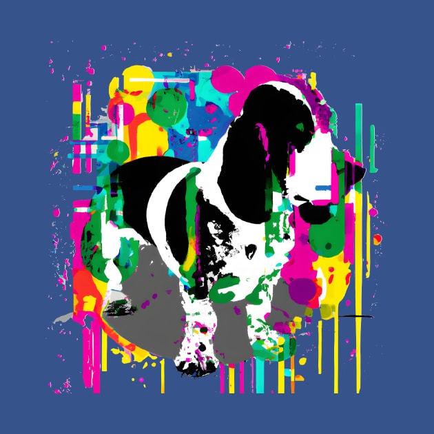 Basset Hound Dog 90s Retro Vintage Artwork by Furrban