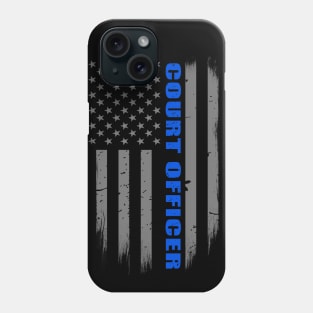 Court Officer Thin Blue Line Flag Phone Case