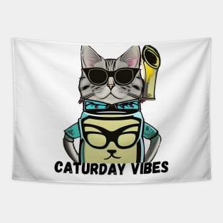 Caturday Vibes Tapestry