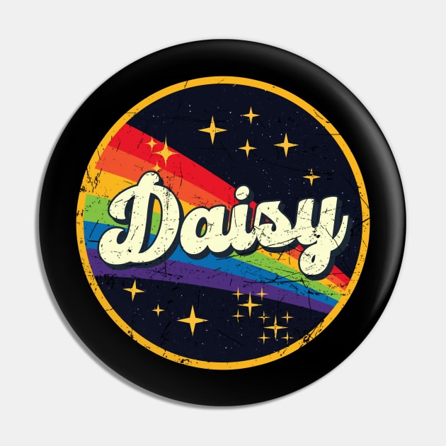 Daisy // Rainbow In Space Vintage Grunge-Style Pin by LMW Art