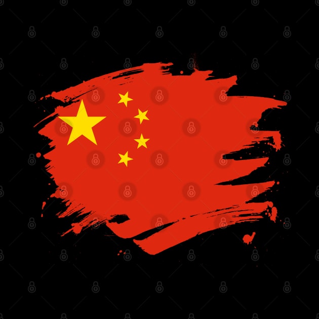 China Paint Splatter flag - Chinese Pride Design by Family Heritage Gifts