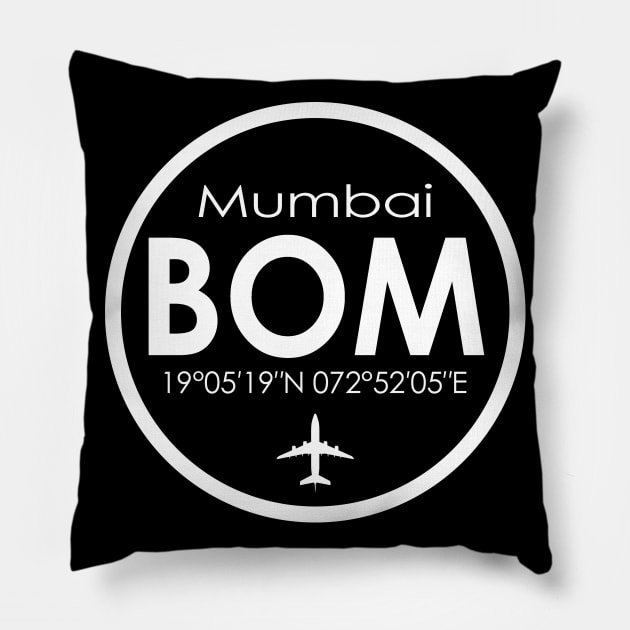 BOM, Chhatrapati Shivaji Maharaj International Airport Pillow by Fly Buy Wear