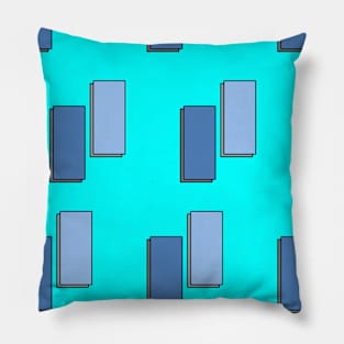 Blue quadrangles on a bright background, geometry Pillow