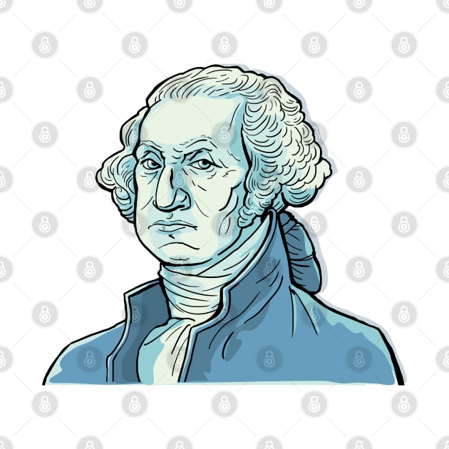 portrait of George Washington in blue tones by duxpavlic