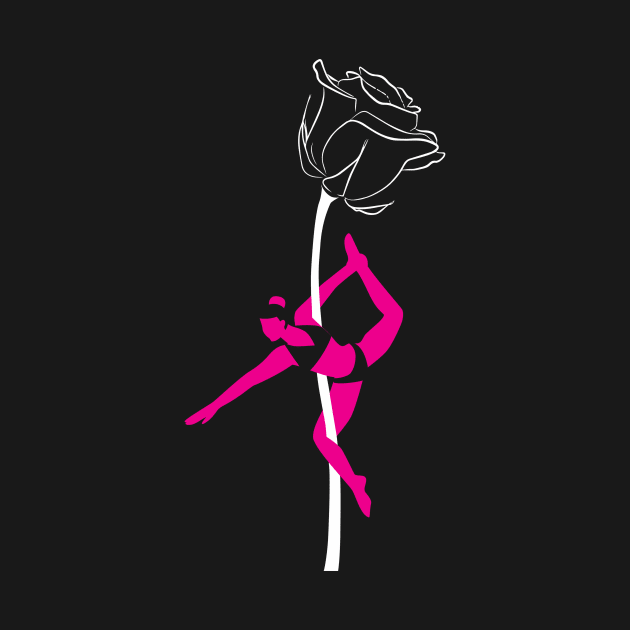 Pole Dance With Pink Rose Gift by SinBle