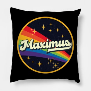 Maximus // Rainbow In Space Vintage Style Pillow