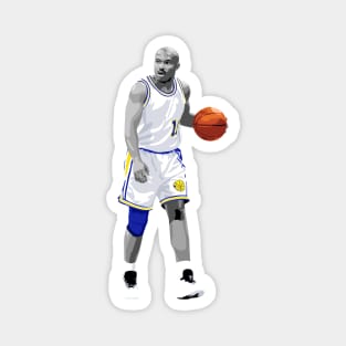 Tim Hardaway Vector Dribble White Silver Qiangy Magnet