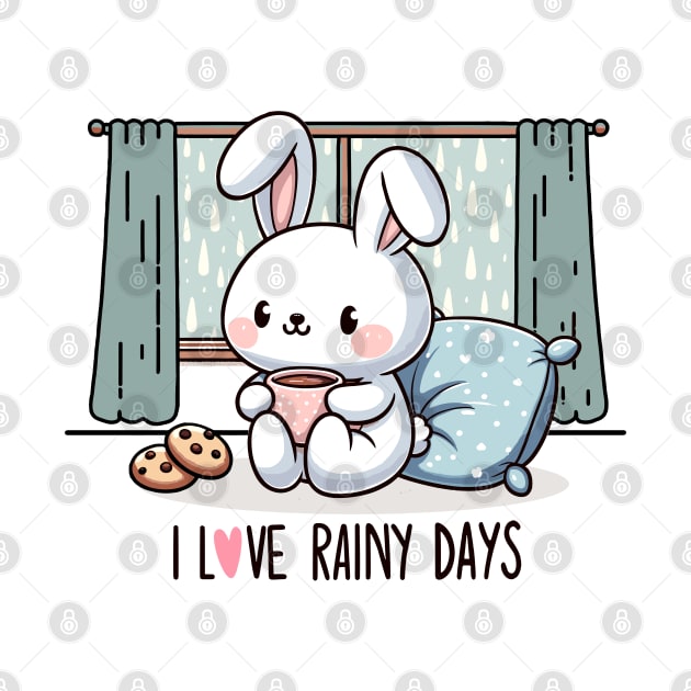 I Love Rainy Days. Cozy Rabbit. by Nerd_art