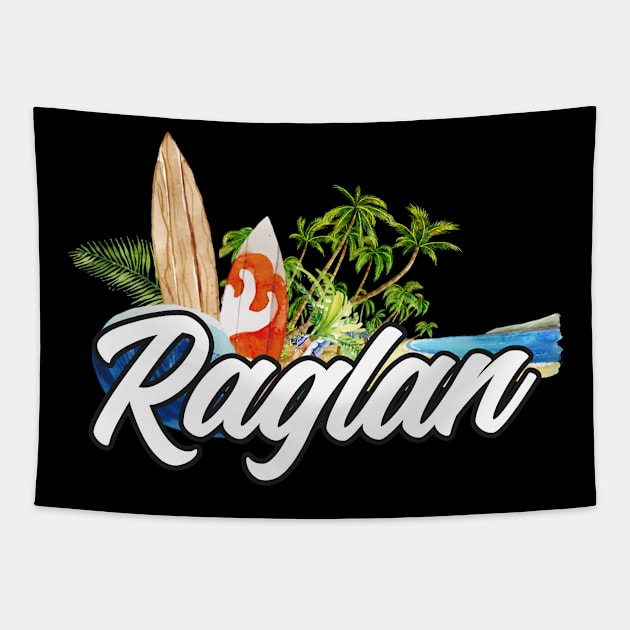 Raglan surf. Surfing the waves of Raglan . Perfect present for mother dad friend him or her Tapestry by SerenityByAlex