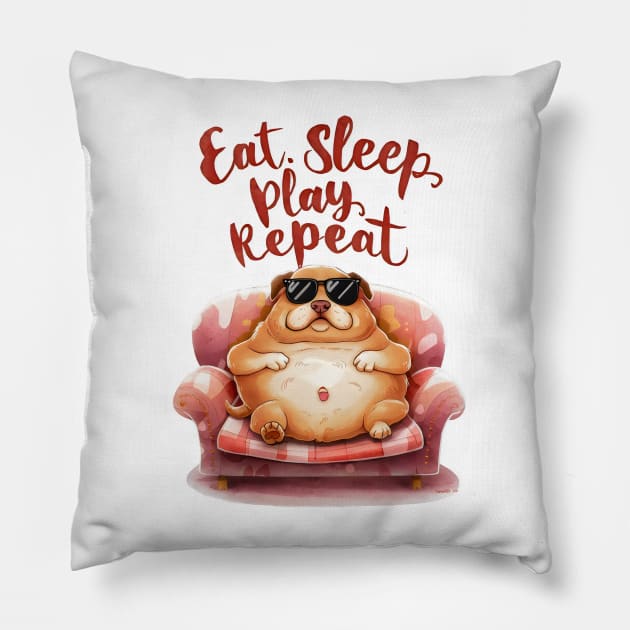 Eat Sleep Play Repeat Pillow by Cheeky BB