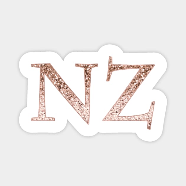 Sparkling rose gold New Zealand NZ Magnet by RoseAesthetic