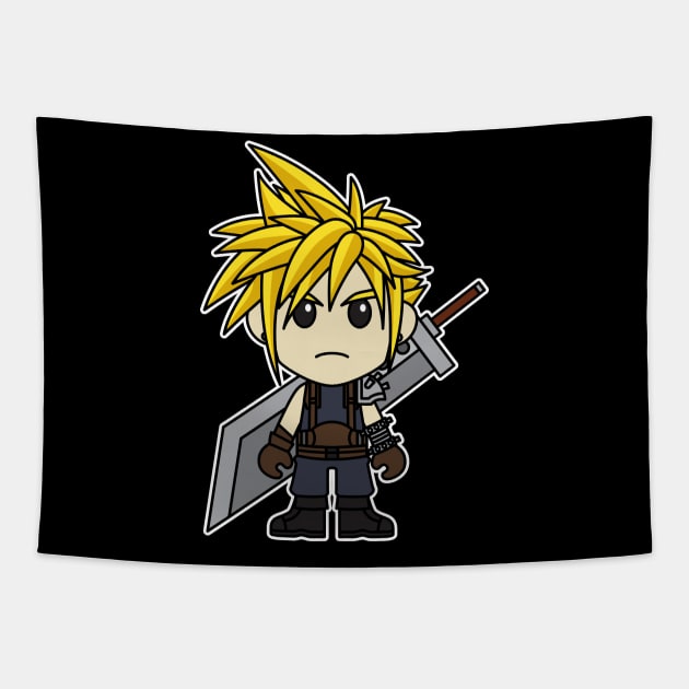 Chibi Cloud Strife Tapestry by Chibi Pops