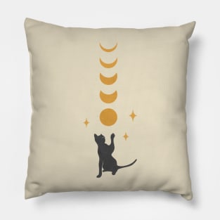 Cat and moon #2 Pillow