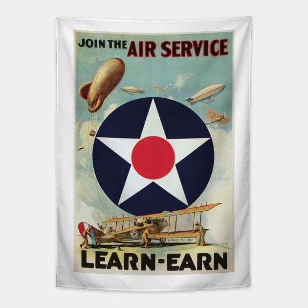 WW2 Vintage Air Force Poster Tapestry by Beltschazar