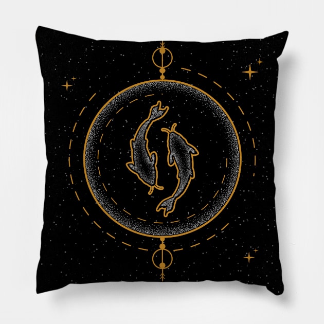 Pisces | Astrology Zodiac Sign Design Pillow by The Witch's Life