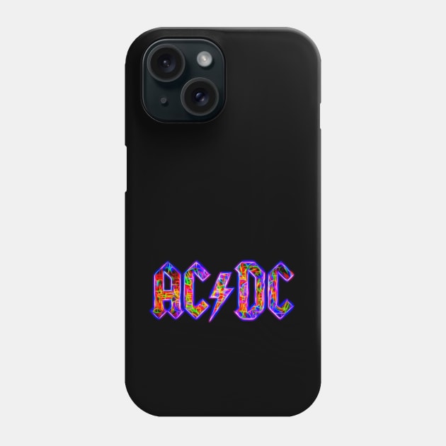 ACDC Neon Glow Phone Case by Mr.FansArt