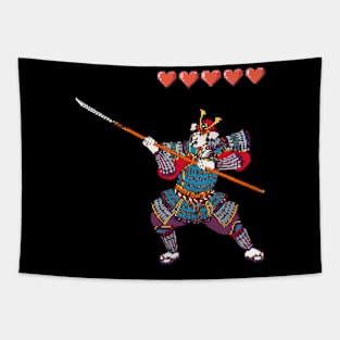 Pixelart samurai game Tapestry