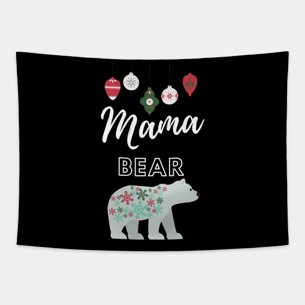 Christmas Theme Polar Mama Bear Tapestry by EdenLiving