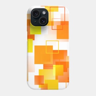 Midcentury Modern Orange - Abstract - Orange, Yellow, White Phone Case