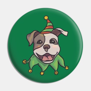 Christmas Pitbull Elf Pin