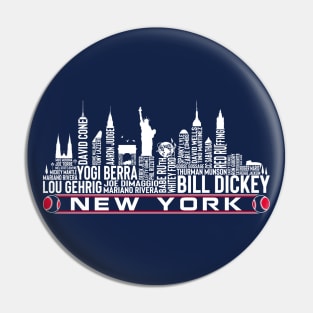 New York Baseball Team All Time Legends, New York City Skyline Pin