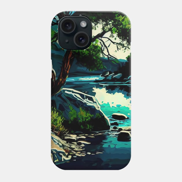 Deep River Scenery Phone Case by The Art Mage