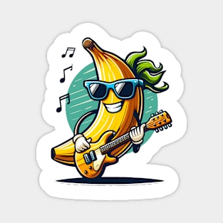 Banana Playing Guitar Magnet